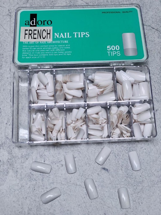 Uñas Press On FRENCH BLANCA x500